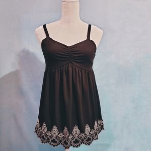 SHEIN Embroidered Scallop Trim Cami Top